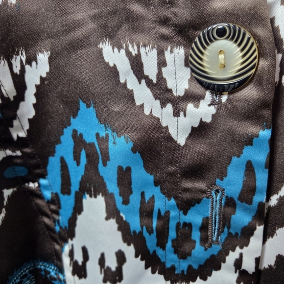 ⭐️Kerry Brooke Blue and Black Blazer with Artistic Pattern Size Med - Picture 4 of 6